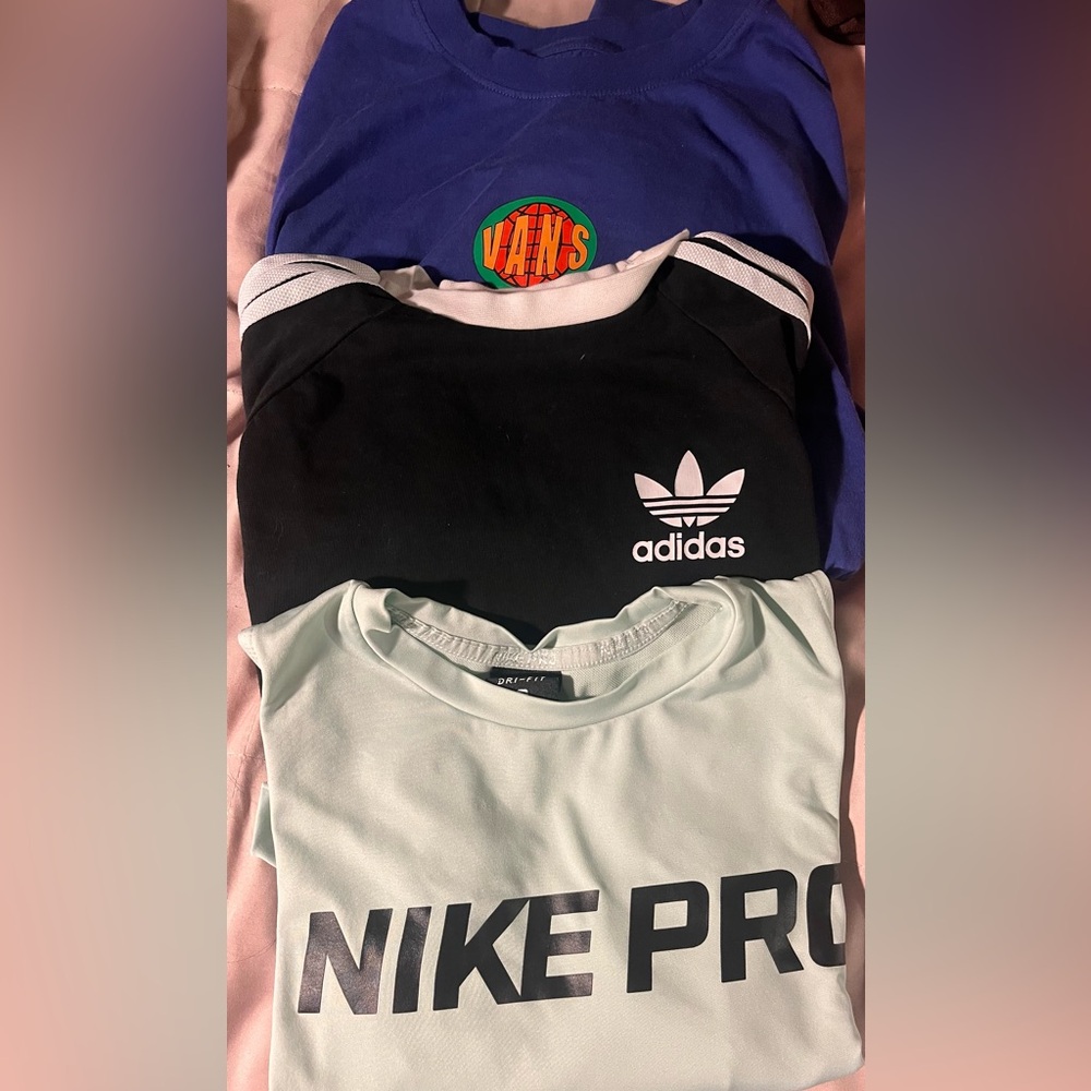 Tops bundle set Adidas, Nike and Vans